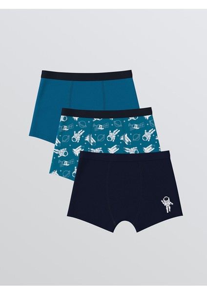 Yeni Sezon Baskılı Erkek Çocuk Boxer 3'lü