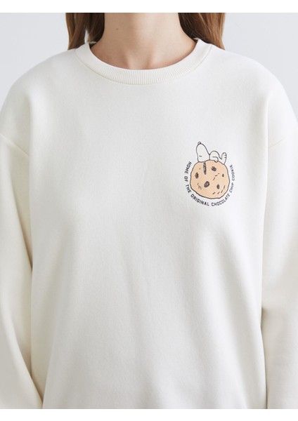 Yeni Sezon Snoopy Baskılı Oversize Kadın Kalın Sweatshirt fırsatları