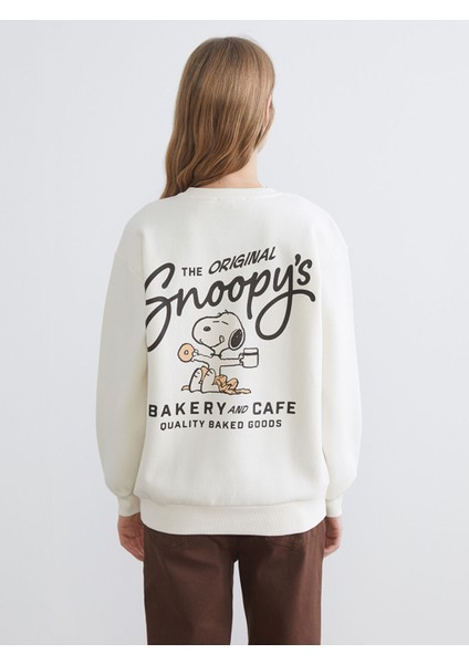 Yeni Sezon Snoopy Baskılı Oversize Kadın Kalın Sweatshirt indirimleri