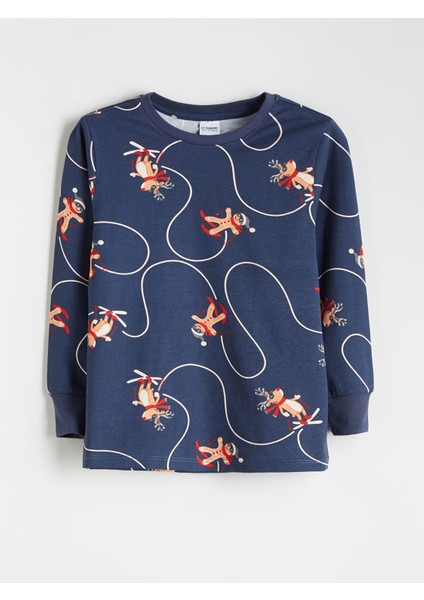 Yeni Sezon Yılbaşı Temalı Erkek Çocuk Pijama Takımı fiyatları