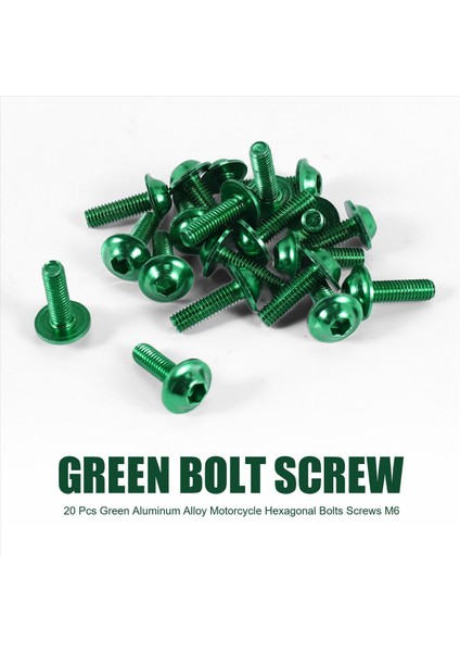 20 Pcs Yeşil Alüminyum Alaşım Motosiklet Altıgen Cıvatalar Vidalar M6 (Yurt Dışından) fırsatları