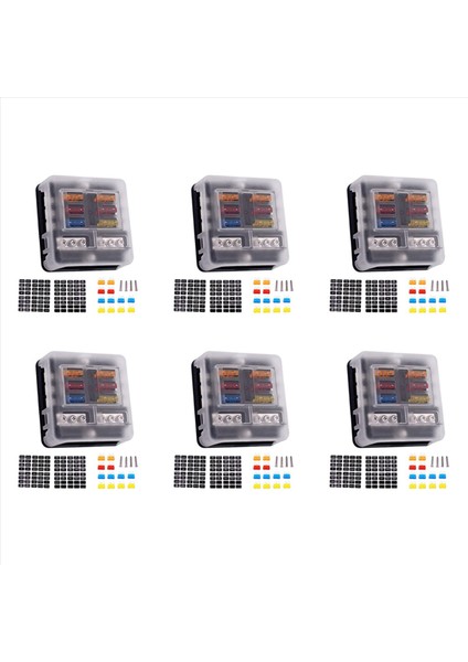 6x 6 Yollu Su Geçirmez Sigorta Bloğu LED Göstergesi ile 12/24V Otomobil Rv Kamyonu Için Negatif Deniz Sigortası Kutusu (Yurt Dışından)