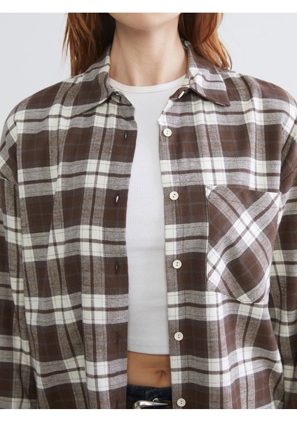 Yeni Sezon Ekose Oversize Kadın Gömlek modelleri