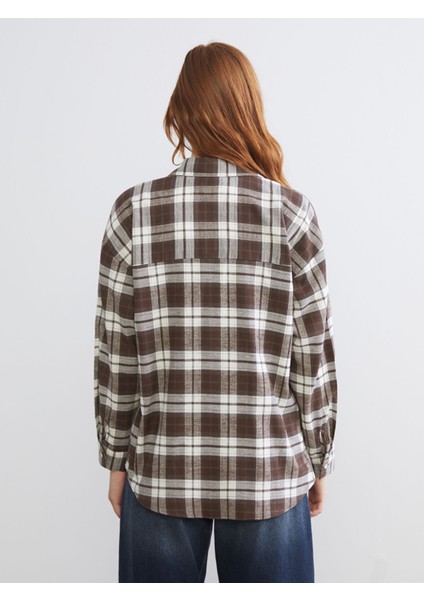 Yeni Sezon Ekose Oversize Kadın Gömlek fırsatları