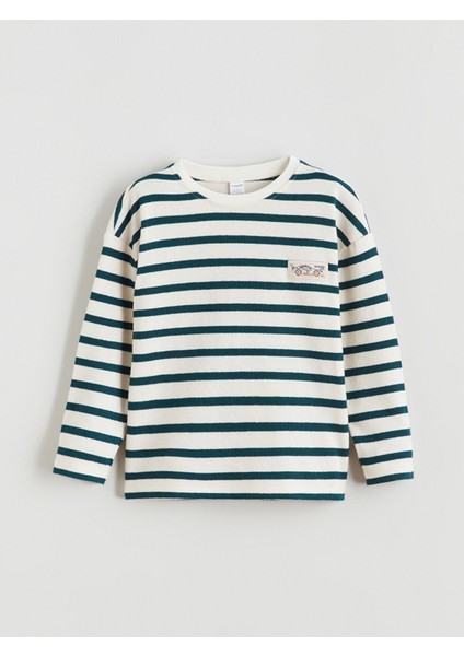 Yeni Sezon Bisiklet Yaka Çizgili Erkek Çocuk Tişört