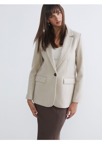 Yeni Sezon Kadın Kaşe Blazer Ceket