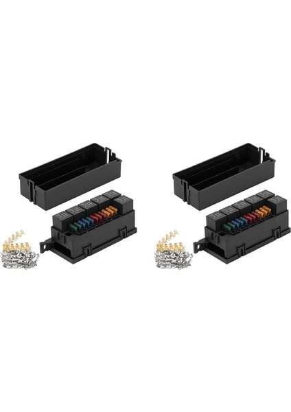 2x 12V Otomatik 11 Yolu Sigorta Röle Kutusu Bloğu 5 Pin Rölesi ve Otomotiv Araba Deniz Kamyonu Römork Teknesi Için Sigortalı (Yurt Dışından)