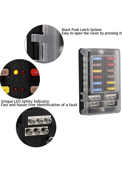 2x 12V 12 Yollu Deniz Sigorta Blok Sigorta Paneli Ground ve 12 Volt Sigorta Kutusu Araba Otomotiv Teknesi Rv Rzr (Yurt Dışından) fırsatları