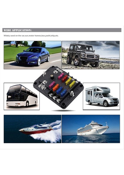 12 Yollu Blade Sigorta Tutucu Blok ve Uyarı Göstergesi Güç Dağıtım Paneli Tahtası Araba Tekne Sigorta Kutusu Tutucu (Yurt Dışından) modelleri