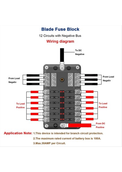 12 Yollu Blade Sigorta Tutucu Blok ve Uyarı Göstergesi Güç Dağıtım Paneli Tahtası Araba Tekne Sigorta Kutusu Tutucu (Yurt Dışından) fırsatları