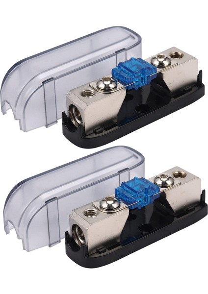 2x Araç Stereo Sigorta Tutucu Otomatik Agu Ses Sigorta Kutusu Güç Dağıtım Bloğu 4ga 4ga Out Tek Yol (Yurt Dışından)