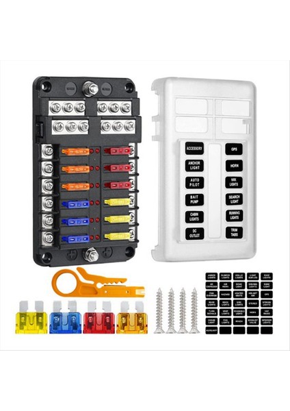 12 Yolu Bıçak Sigorta 12V 32V Araba Teknesi Sigorta Kutusu Güç Paneli Kampervan Rv Aksesuarları (Yurt Dışından)