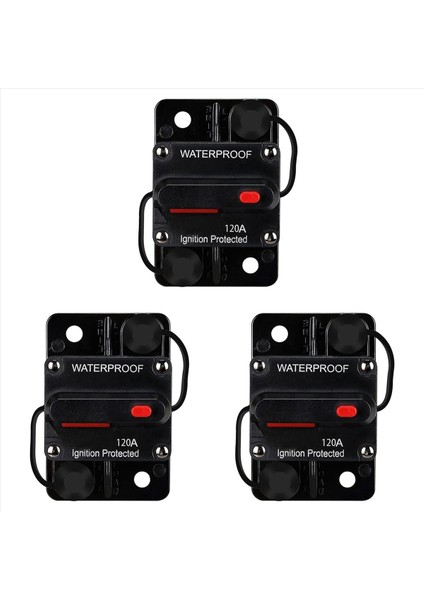 3x Su Geçirmez Devre Kesici Manuel Sıfırlama ile 12V-48V Dc 120A Araba Deniz Trolling Motorları Için Tekne Gücü Koruma (Yurt Dışından)