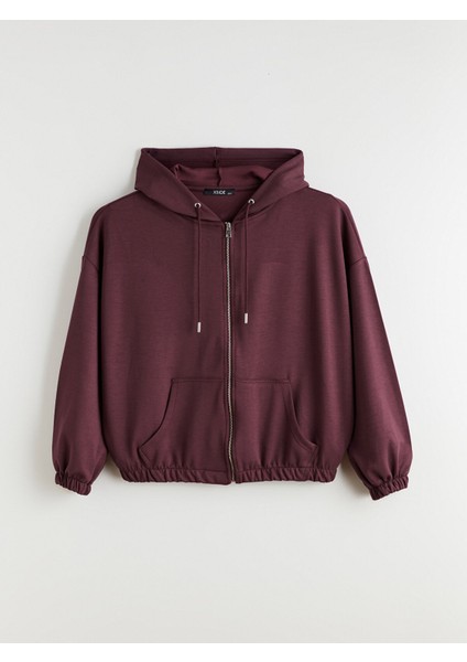 Yeni Sezon Kapüşonlu Oversize Kadın Fermuarlı Sweatshirt indirimleri