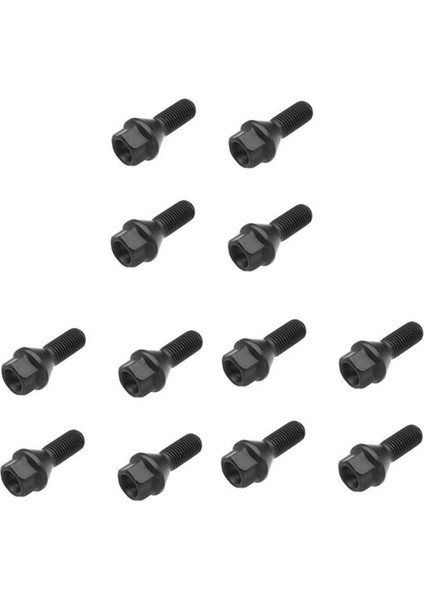 12 Adet Siyah Tekerlek Cıvatası Pabuç Somun Bmw E30 E36 E46 E60 E90 36136781150 (Yurt Dışından)