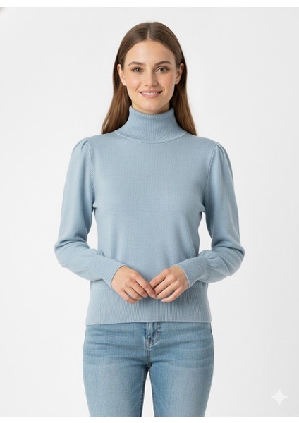 Kadın Yarım Balıkçı Triko Kazak 5688