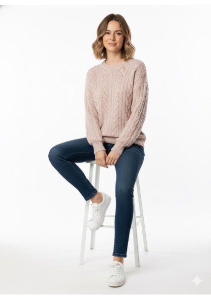 Kadın Saç Örgü Triko Kazak 7395 fırsatları