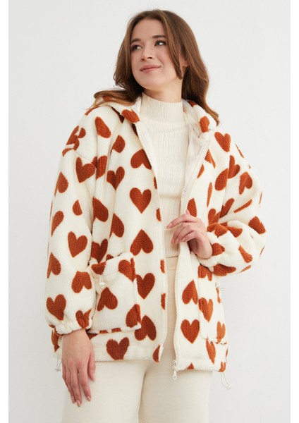 Kalp Desenli Peluş Mont fiyatları