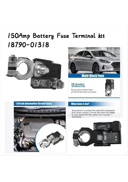 Araba 150AMP Pil Sigortası Terminal Kiti 18790-01318 Hyundai Tucson Kia Forte Optima Sorento Sporttage 2013-2015 926-011 (Yurt Dışından) fiyatları