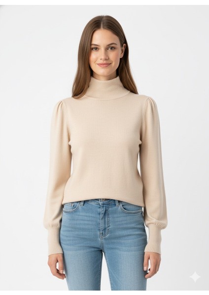 Kadın Yarım Balıkçı Triko Kazak 5688