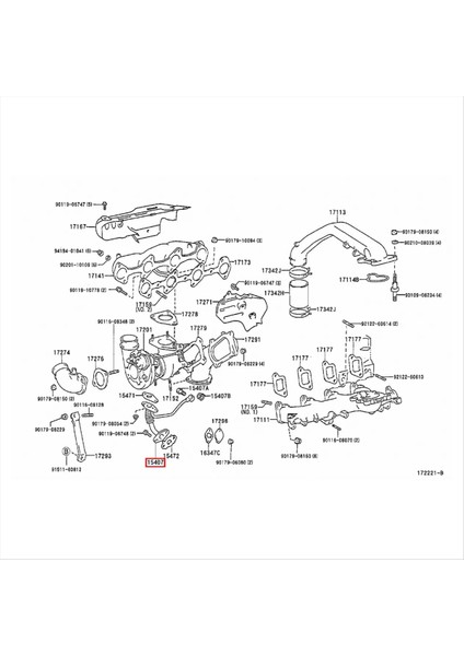 15407-67010 Toyota Hılux KZN205 KZN165 KZN130 1kz Turbo Yağ Drenaj Besleme Boru Tüpü (Yurt Dışından) fiyatları