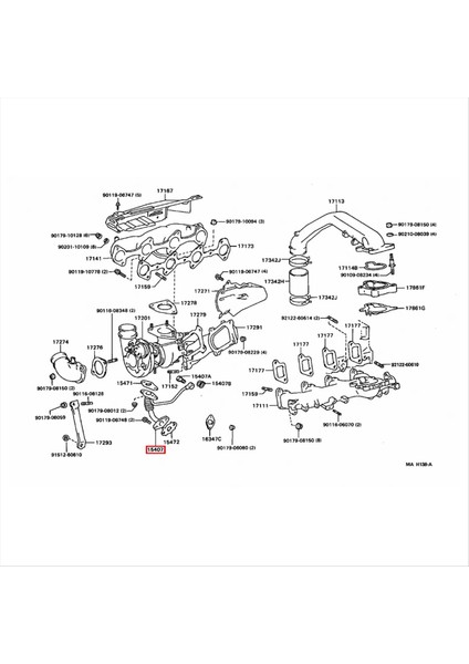15407-67010 Toyota Hılux KZN205 KZN165 KZN130 1kz Turbo Yağ Drenaj Besleme Boru Tüpü (Yurt Dışından) modelleri
