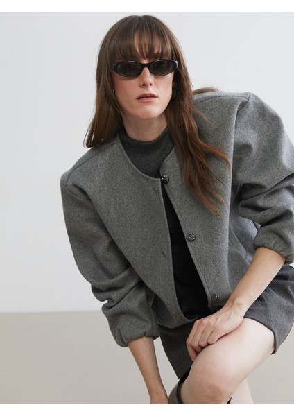 Yeni Sezon Bisiklet Yaka Kadın Bomber Kaşe Ceket