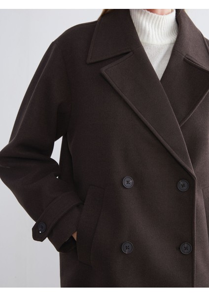 Yeni Sezon Kruvaze Yaka Kadın Kaşe Kaban modelleri