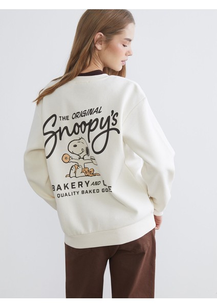 Yeni Sezon Snoopy Baskılı Oversize Kadın Kalın Sweatshirt fiyatları