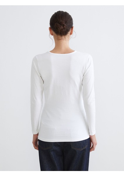 Yeni Sezon Bisiklet Yaka Baskılı Kadın Tişört indirimleri