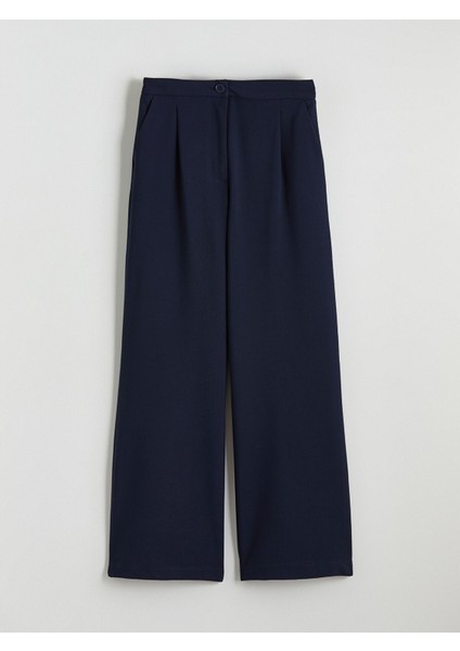 Yeni Sezon Loose Fit Geniş Paça Kadın Pileli Pantolon indirimleri