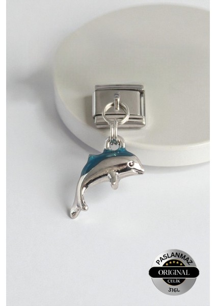 Italyan Charm Bileklik Charmı Şans Yunus Model 1 Adet