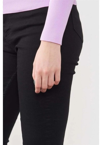 Dar Paça Yüksek Bel Kadın Jean Slim Fit Kot Pantolon – Esnek Denim, Şık Siluet, Günlük ve Ofis Kullanımı Için Mavi - Siyah Renk fırsatları