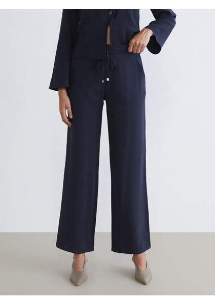 Yeni Sezon Beli Lastikli Geniş Paça Kadın Pantolon fiyatları