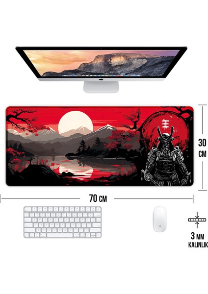 Japon Samuray Görünümlü Oyun Gaming Klavye Mouse Pad Masa Matı 70X30 cm modelleri