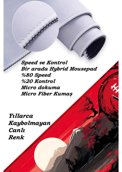 Japon Samuray Görünümlü Oyun Gaming Klavye Mouse Pad Masa Matı 70X30 cm indirimleri