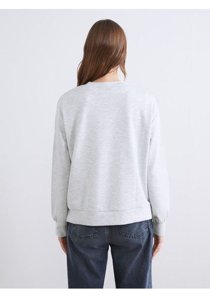 Yeni Sezon Bisiklet Yaka Oversize Kadın Sweatshirt fırsatları