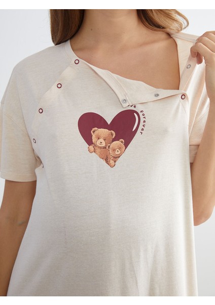 Yeni Sezon Bisiklet Yaka Baskılı Hamile Gecelik modelleri