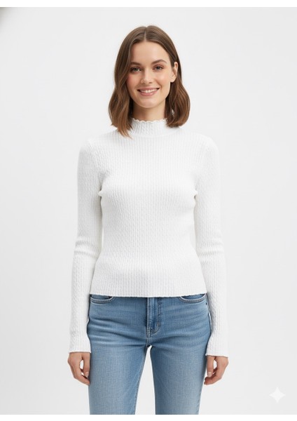 Kadın Saç Örgü Kazak 15355