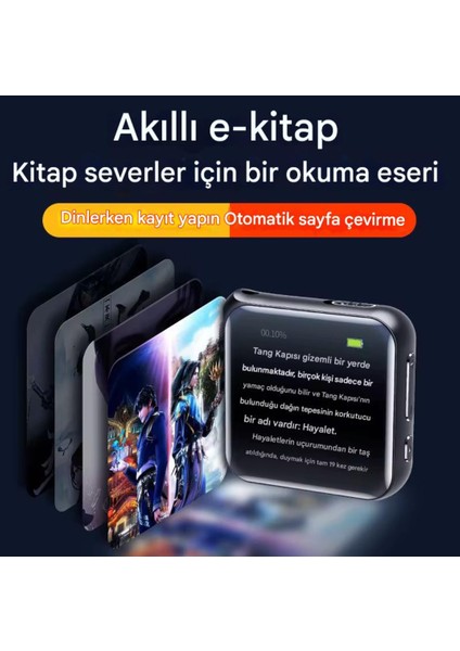 Çok Fonksiyonlu 5'i 1 Arada Mp3 Çalar Ses Kayıt Cihazı, 32 GB Hafıza, Fm Radyo, E-Kitap Okuyucu, 10 Saat Kesintisiz Kayıt modelleri