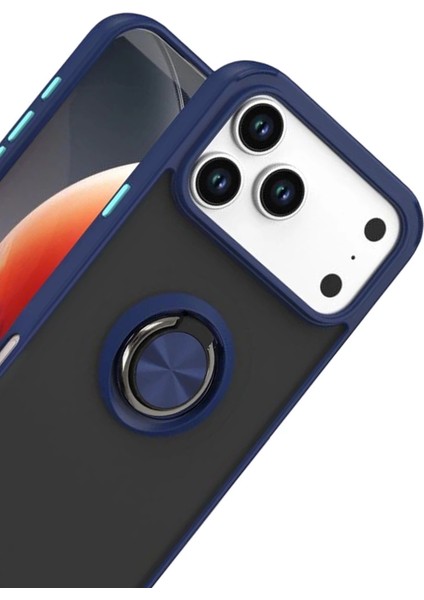 Apple Iphone 17 Pro Montreal Yüzüklü Silikon Kapak - Lacivert fiyatları