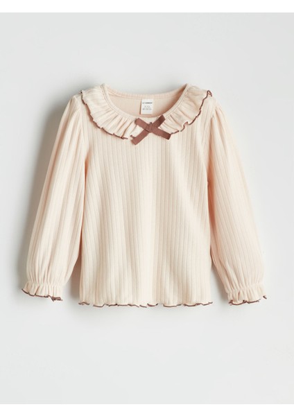 Yeni Sezon Bebe Yaka Fırfırlı Kız Bebek Bluz ve Tayt Pantolon fiyatları