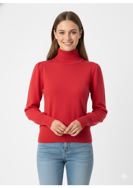 Kadın Yarım Balıkçı Triko Kazak 5688