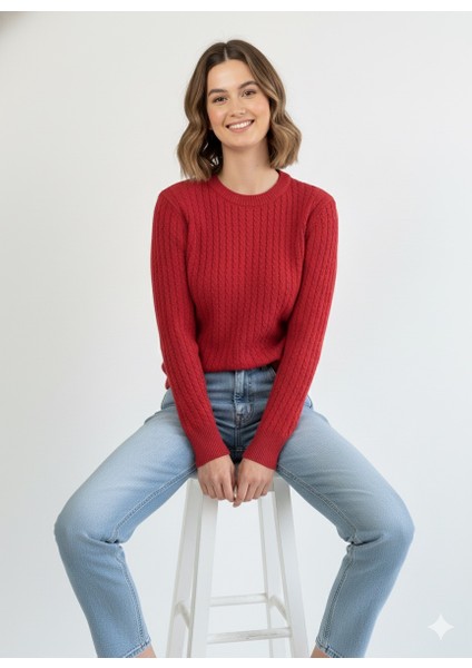 Kadın Saç Örgü Kazak 5608 modelleri