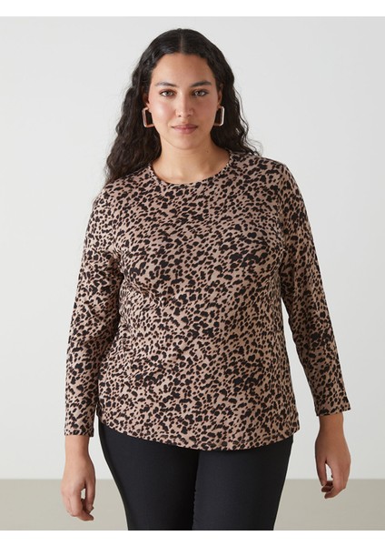 Yeni Sezon Bisiklet Yaka Leopar Desenli Kadın Tişört fiyatları