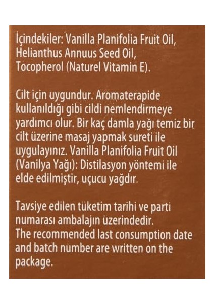 Arifoğlu Vanilya Yağı 20 ml fiyatları