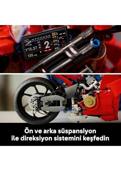 Ducati Panigale V4 S Motosiklet Model Yapım Kiti – Yetişkin Motor Hayranı Kadın ve Erkekler Için Hediye Fikri 42202 (1603 Parça) fiyatları
