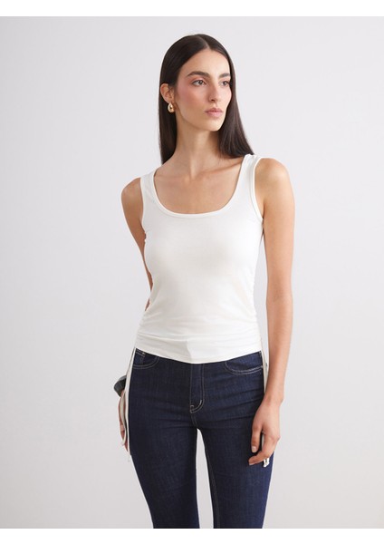 Yeni Sezon Kare Yaka Büzgülü Kadın Atlet 2'li fiyatları