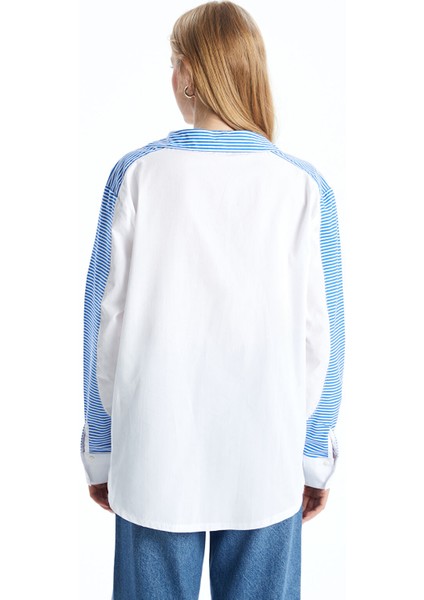 Yeni Sezon Polo Yaka Çizgili Oversize Kadın Tişört fırsatları