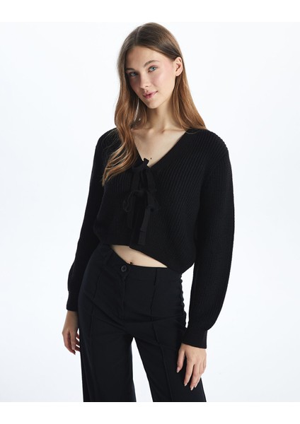 Yeni Sezon V Yaka Kadın Triko Hırka